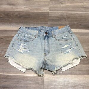 American Eagle high rise festival denim Jean shorts size 6 NWT
